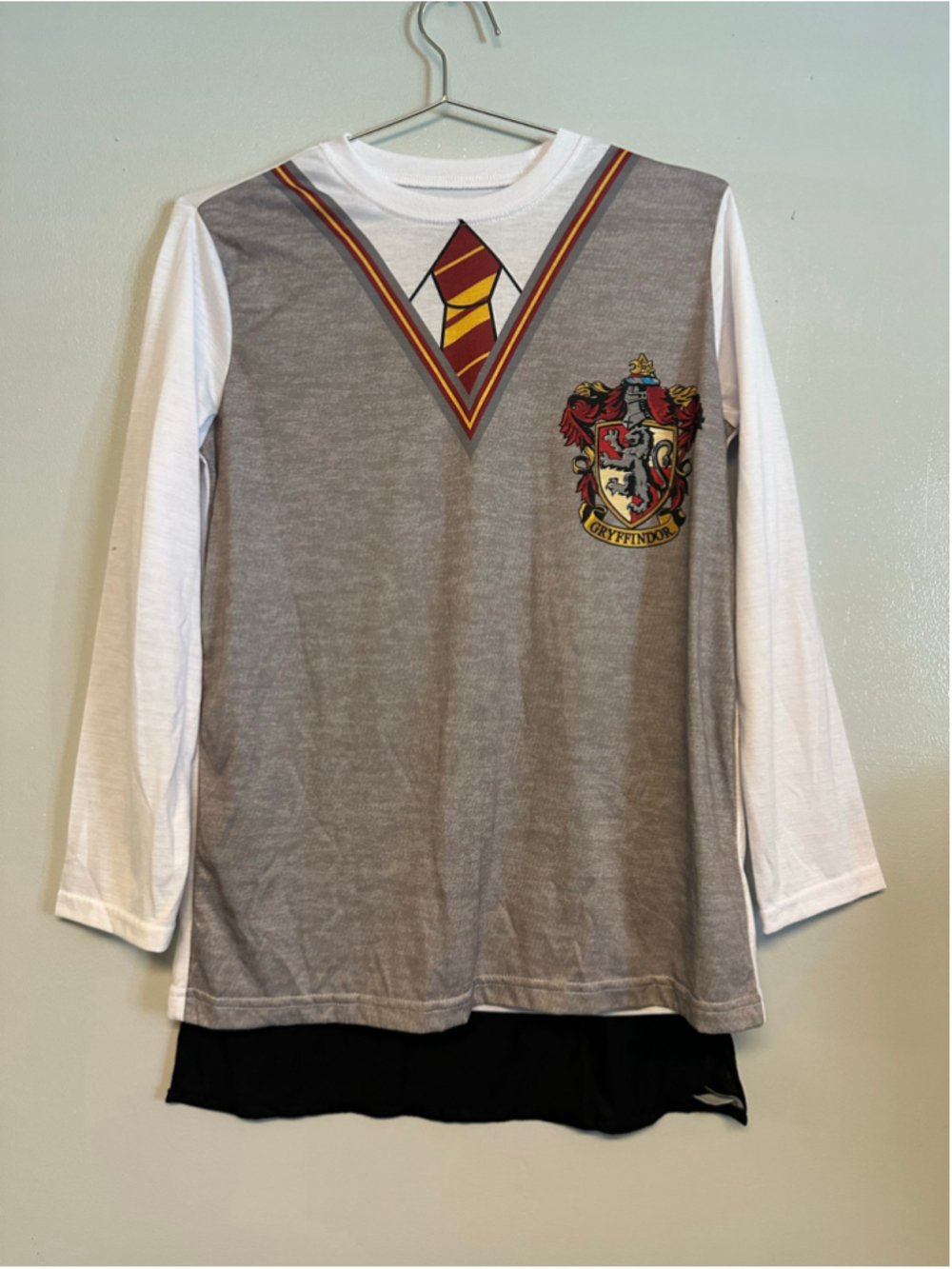 Harry Potter Gryffindor Costume Shirt One Kids Size 18 Grey White